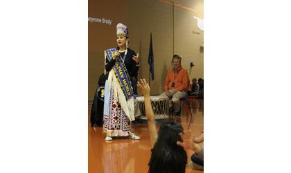 Miss Indian World speaks to students