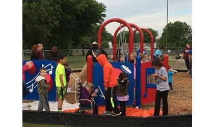 Union Elementary students enjoying new playground