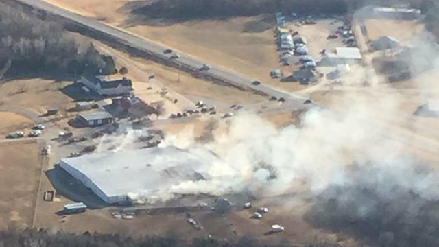 Two hurt in plant explosion, fire