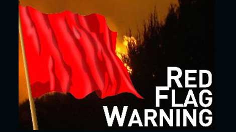 Fire Weather Watch, Red Flag Warning in effect