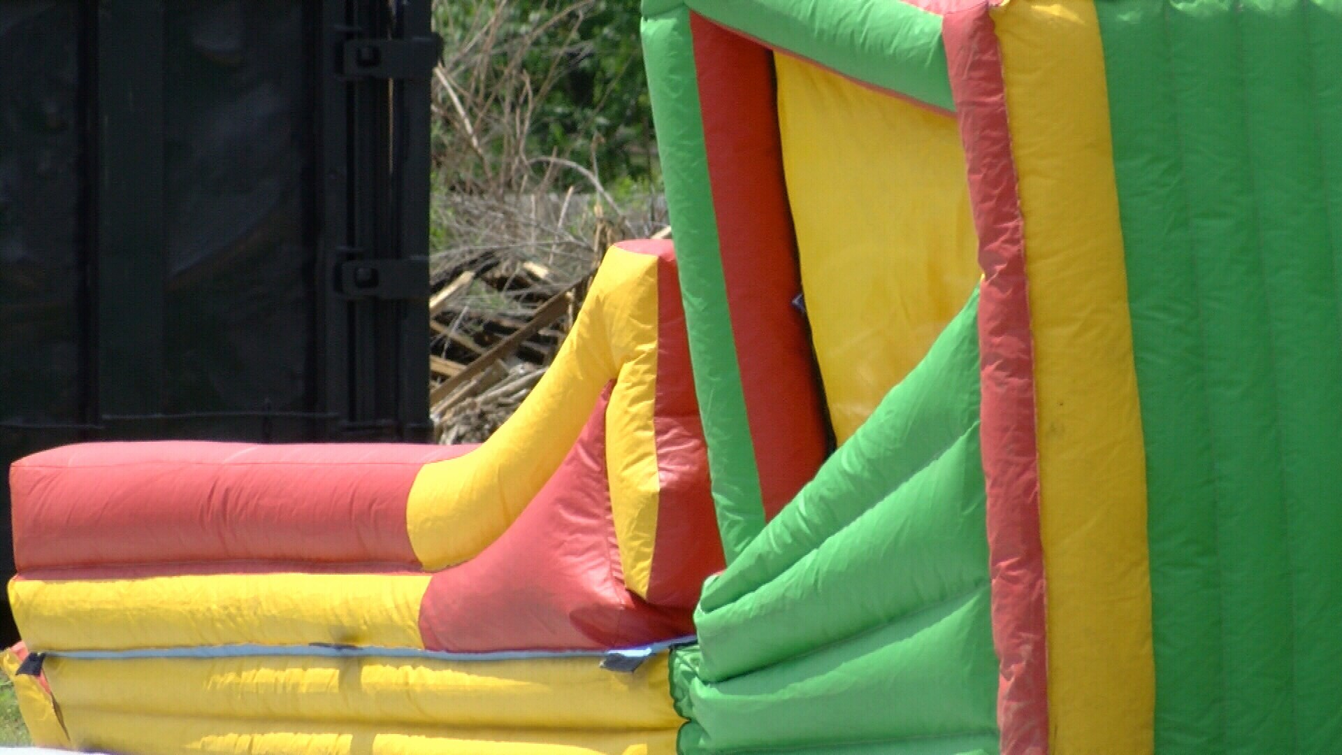 Oklahoma students injured by wind-blown inflatable play area