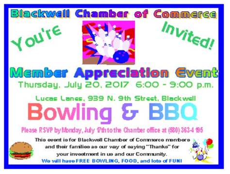 Blackwell Chamber hosting member appreciation event