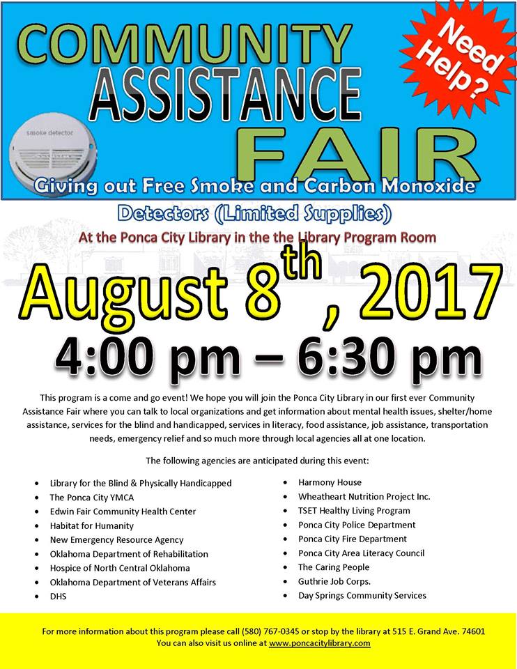 Community Assistance Fair today, Aug. 8, at library