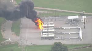 OG&E Power Plant Complex scene of fire in  Oklahoma City