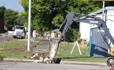 Sidewalk work begins on Cleveland Avenue between Pine, Oak Streets