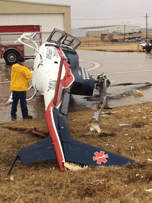 Helicopter crashes at Ponca City Airport