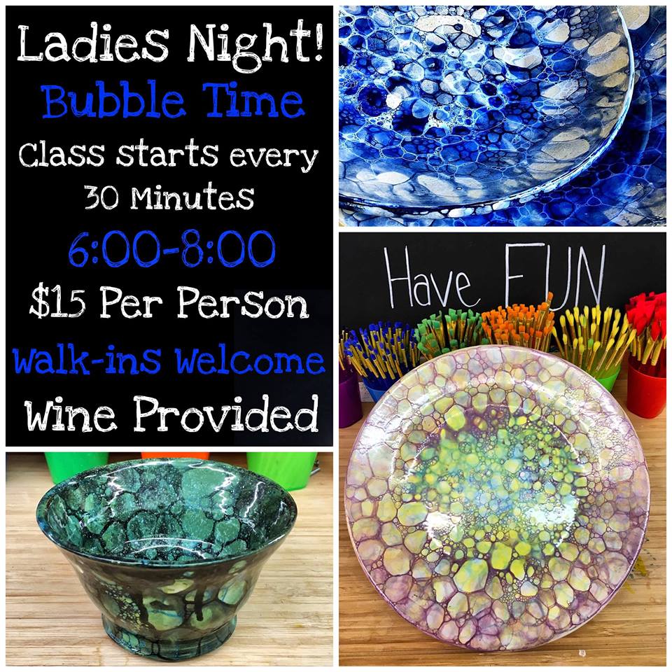Ladies’ Night Bubble Art event Friday, March 1