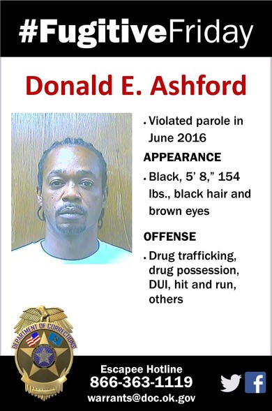 ODOC #FugitiveFriday: Donald E. Ashford