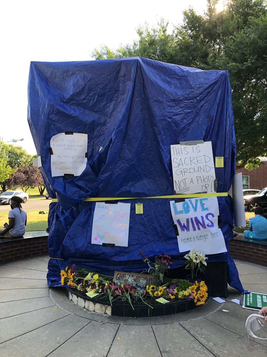 Black Wall Street memorial covered: “This is not a photo op.”