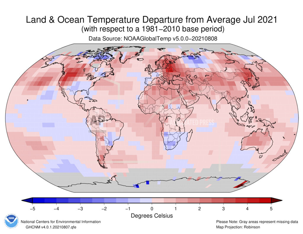 Global sizzling: July was hottest month on record, NOAA says