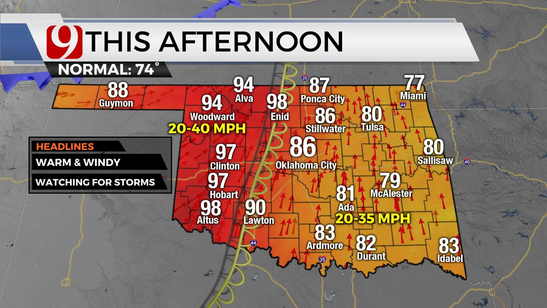 Warm And Windy Day Brings Fire Danger Ahead Of Storm Chances