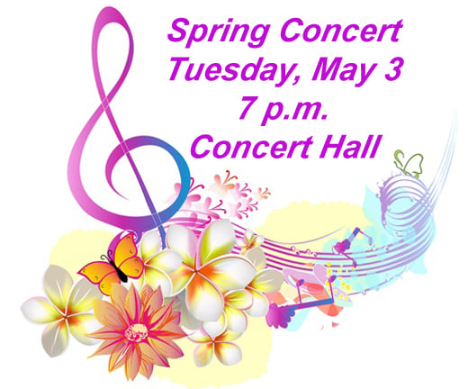 Annual Spring Concert is Tuesday May 3