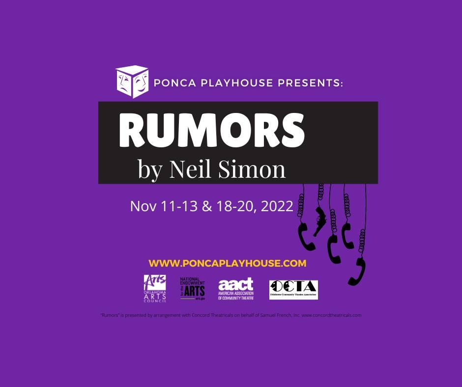 “Rumors” Directed by Christopher Radaker-James Coming to the Ponca Playhouse