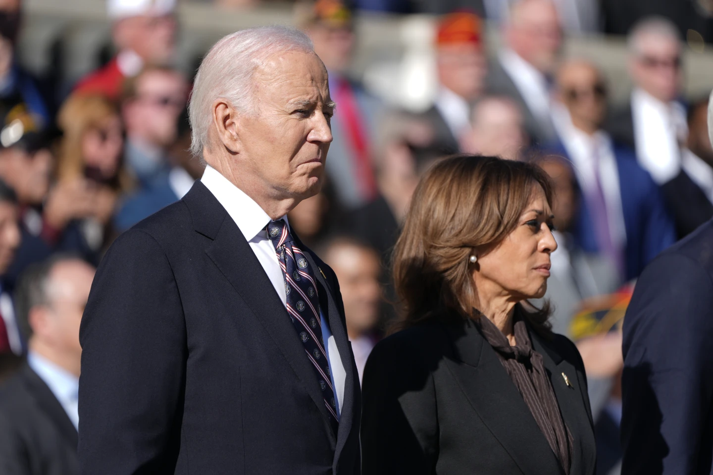 Biden and Harris appear together for the first time since she lost the election to Trump